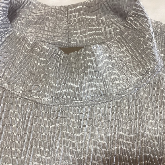 TanJay Silver Blouse Relaxed Fit Textured Y2K Fairycore XL - Picture 4 of 9